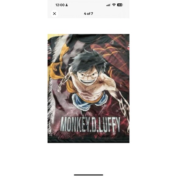 Monkey D Luffy T-Shirt Men’s Size Lg All Over Anime Pirate Graphic Tee *****READ - Picture 4 of 7